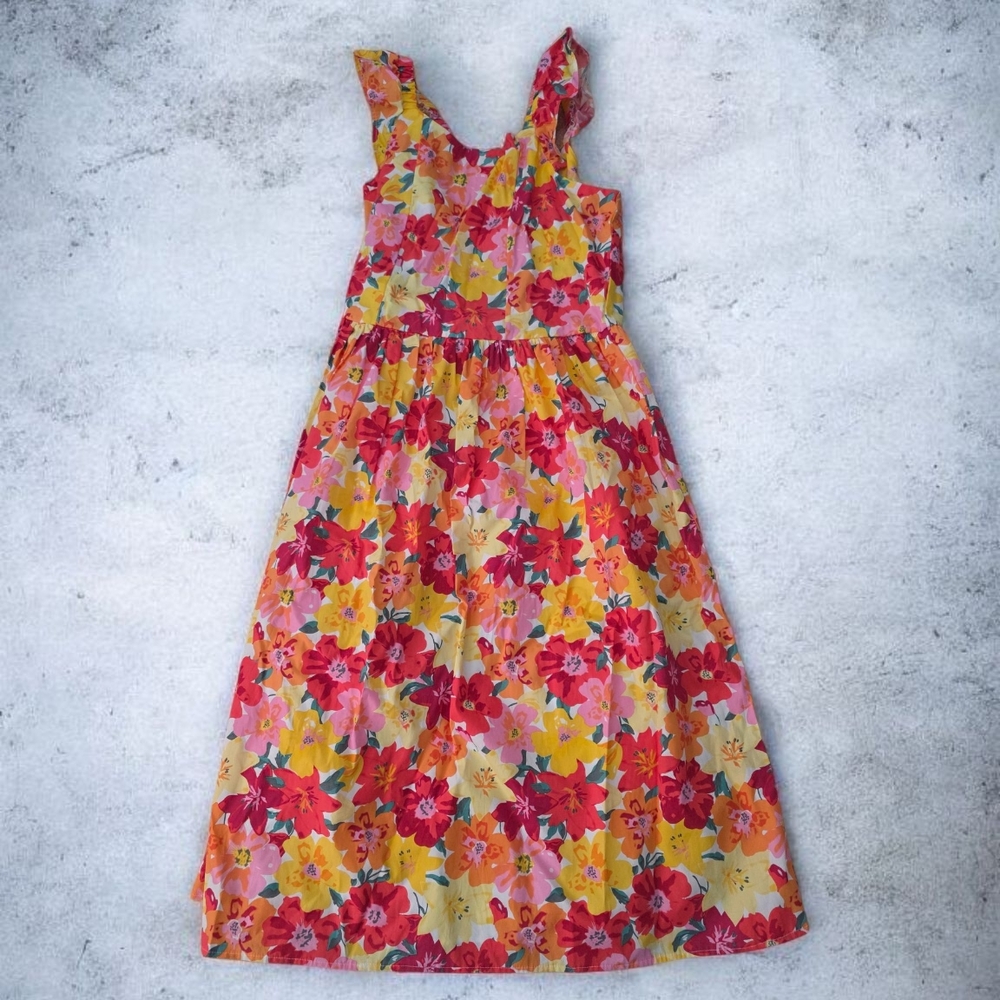 Floral Kids Dress in Red and Pink